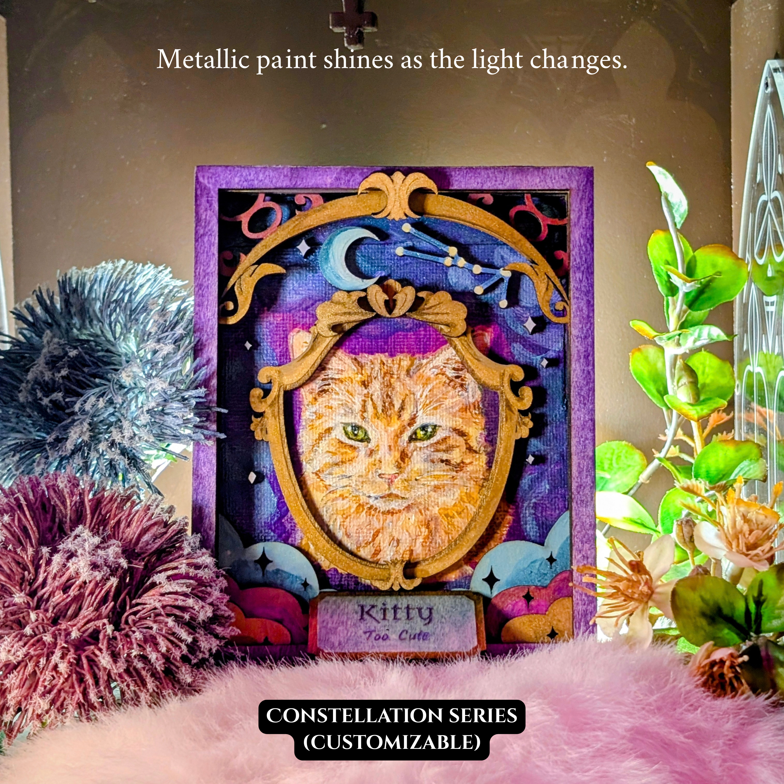 Pet constellation shadowbox taurus