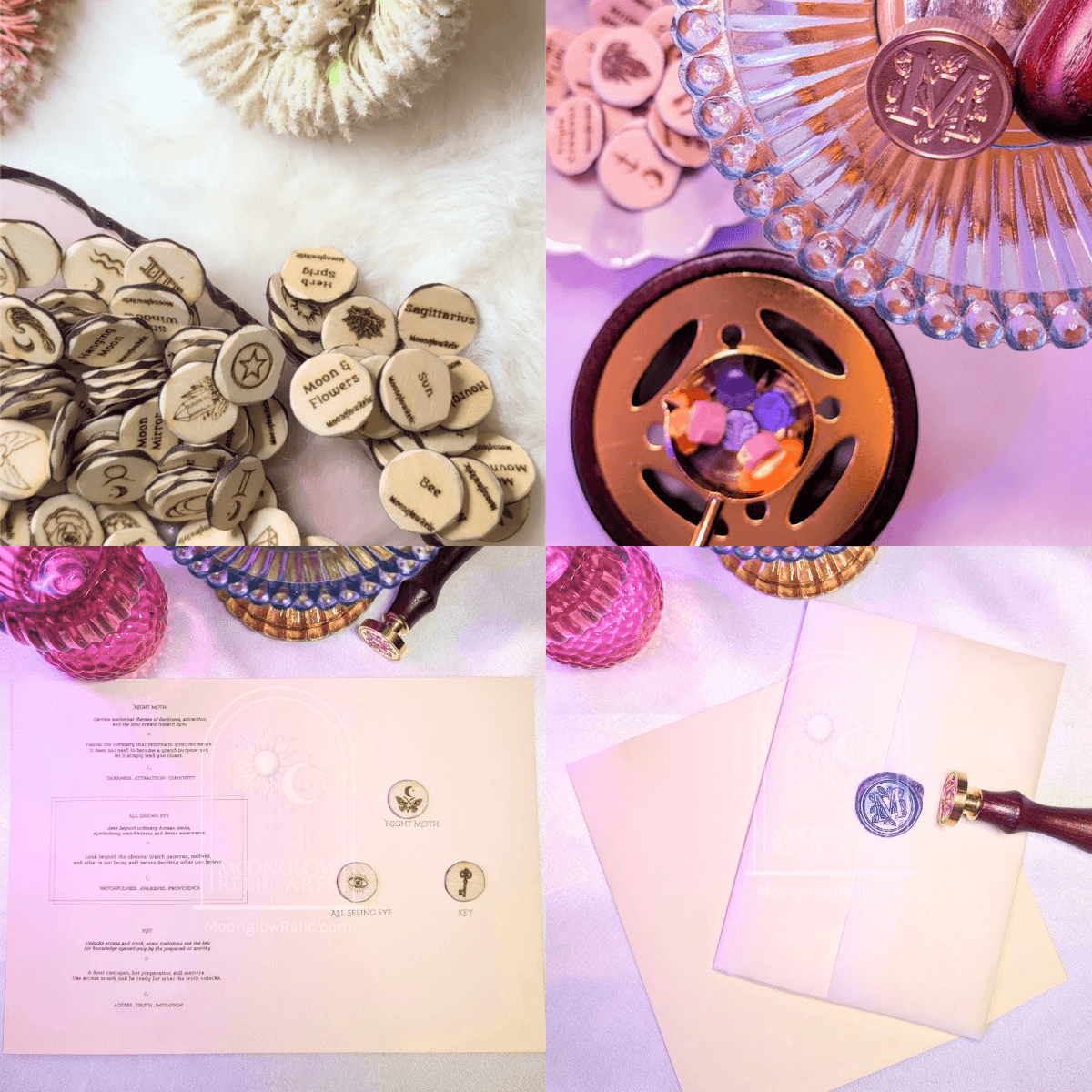 Moonglow Relic wooden charm collection